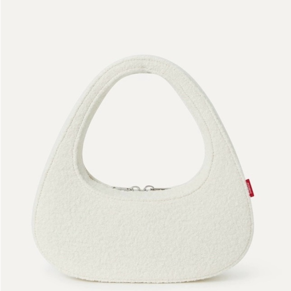 Coperni White Textured Mini Bag with Curved Handle
